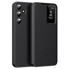 For Samsung Galaxy S24 Leather Phone Case with View Window Card Slot