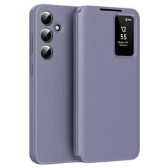 For Samsung Galaxy S25 Leather Phone Case with View Window Card Slot