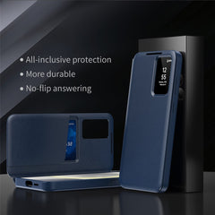 For Samsung Galaxy S25+ Leather Phone Case with View Window Card Slot