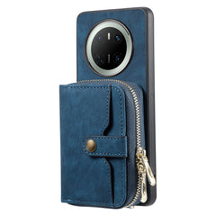 For Huawei Mate 70 PU Leather Phone Back Cover with Zipper Card Holder and Long Stra - TechGearPal