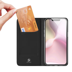 DUX DUCIS Skin Pro Series For iPhone 16e Case Leather Stand Cover Card Holder - TechGearPal