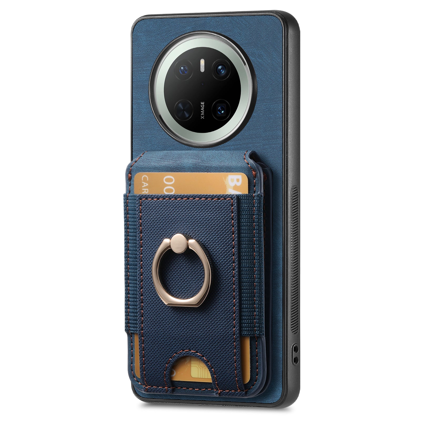 For Huawei Mate 70 Case Compatible with MagSafe Leather Back Cover with Detachable Card Holder Kickstan - TechGearPal