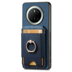 For Huawei Mate 70 Case Compatible with MagSafe Leather Back Cover with Detachable Card Holder Kickstan - TechGearPal