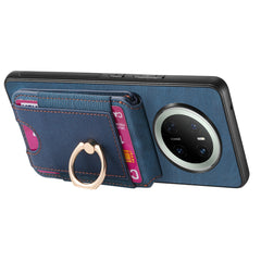 For Huawei Mate 70 Case Compatible with MagSafe Leather Back Cover with Detachable Card Holder Kickstan - TechGearPal