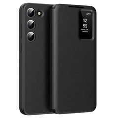 For Samsung Galaxy S23 Leather Phone Case with View Window Card Slot