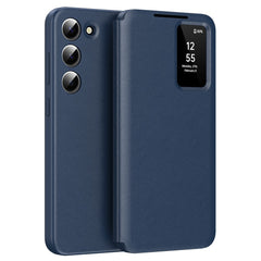 For Samsung Galaxy S23+ Case Leather Phone Cover with View Window Card Slot