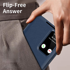 For Samsung Galaxy S23+ Case Leather Phone Cover with View Window Card Slot
