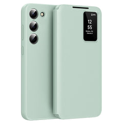 For Samsung Galaxy S22 5G Case Leather Phone Cover with View Window Card Slot