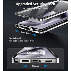 For Samsung Galaxy S25 Ultra Case Tempered Glass + Matte PC Phone Cover with Metal Frame