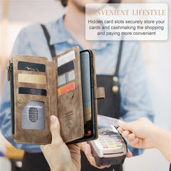 For Samsung Galaxy A56 5G Phone Cases with Strap CASEME C30 Zipper Multiple Card Holder PU Leather Cover