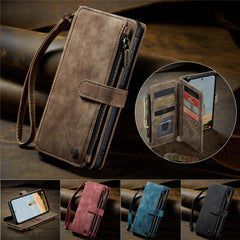 For Samsung Galaxy A56 5G Phone Cases with Strap CASEME C30 Zipper Multiple Card Holder PU Leather Cover