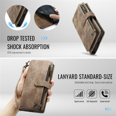 For Samsung Galaxy A56 5G Phone Cases with Strap CASEME C30 Zipper Multiple Card Holder PU Leather Cover