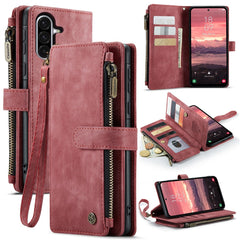 For Samsung Galaxy A56 5G Phone Cases with Strap CASEME C30 Zipper Multiple Card Holder PU Leather Cover