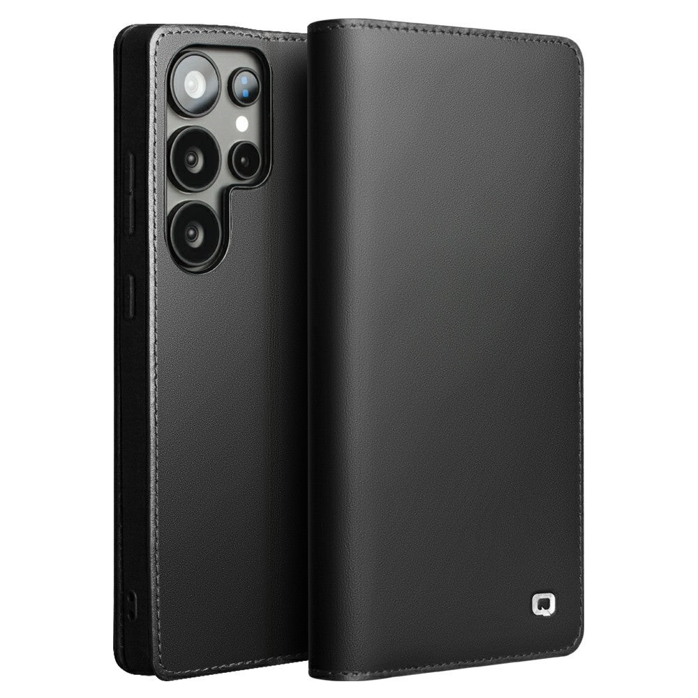 QIALINO For Samsung Galaxy S25 Ultra Case Wallet Flip Stand Phone Cover Genuine Cow Leather