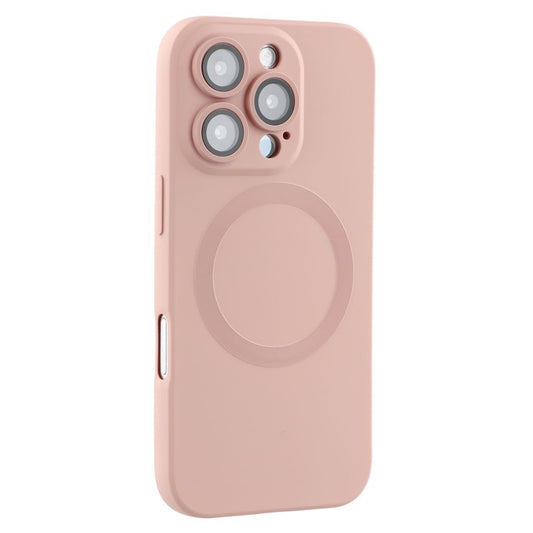 For iPhone 16 Pro Max Case Compatible with MagSafe Liquid Silicone Phone Cover with Tempered Glass Lens Protecto