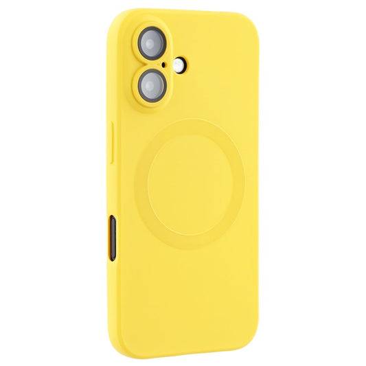For iPhone 16 Plus Case Compatible with MagSafe Liquid Silicone Phone Cover with Tempered Glass Lens Protecto