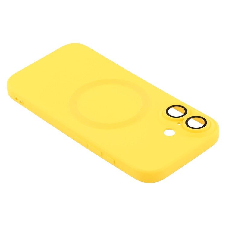 For iPhone 16 Plus Case Compatible with MagSafe Liquid Silicone Phone Cover with Tempered Glass Lens Protecto