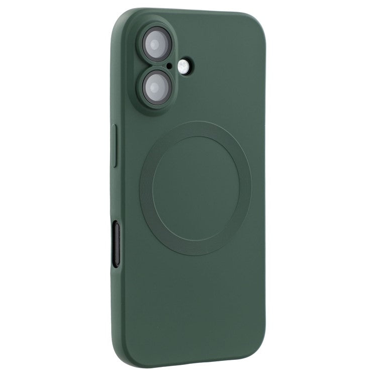 For iPhone 16 Plus Case Compatible with MagSafe Liquid Silicone Phone Cover with Tempered Glass Lens Protecto