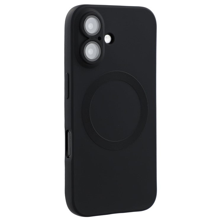 For iPhone 16 Plus Case Compatible with MagSafe Liquid Silicone Phone Cover with Tempered Glass Lens Protecto