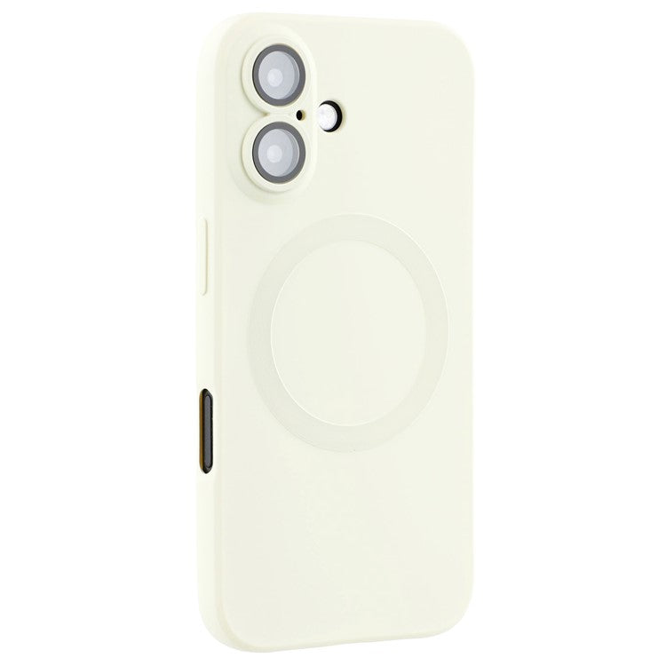 For iPhone 16 Plus Case Compatible with MagSafe Liquid Silicone Phone Cover with Tempered Glass Lens Protecto