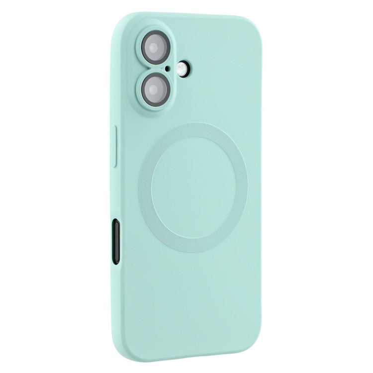 For iPhone 16 Plus Case Compatible with MagSafe Liquid Silicone Phone Cover with Tempered Glass Lens Protecto