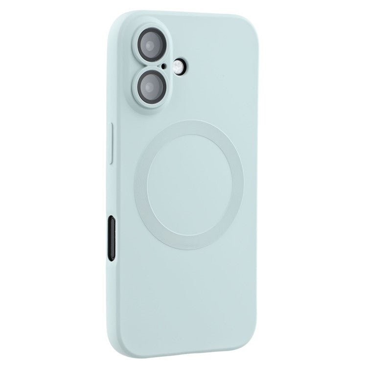 For iPhone 16 Plus Case Compatible with MagSafe Liquid Silicone Phone Cover with Tempered Glass Lens Protecto