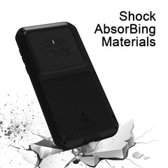 LOVE MEI For Huawei Mate 70 Case Tempered Glass Screen Protector Metal + Silicone Phone Cove - TechGearPal