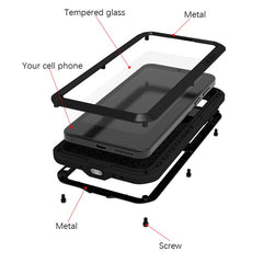 LOVE MEI For Huawei Mate 70 Case Tempered Glass Screen Protector Metal + Silicone Phone Cove - TechGearPal