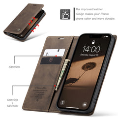 For iPhone 16e Wallet Case CASEME 013 Series PU Leather Phone Cover Stand - TechGearPal