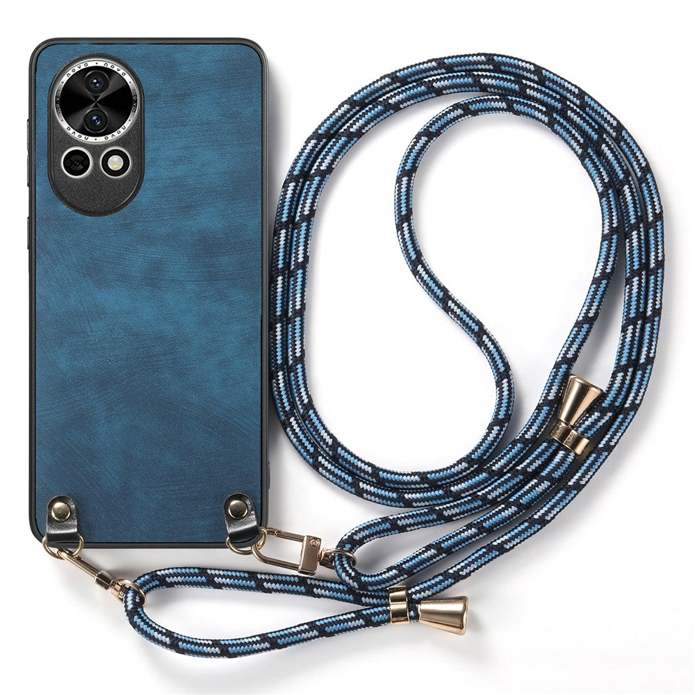 For Huawei nova 13 5G Retro Leather Phone Back Cover with Adjustable Strap