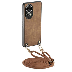 For Huawei nova 13 5G Retro Leather Phone Back Cover with Adjustable Strap