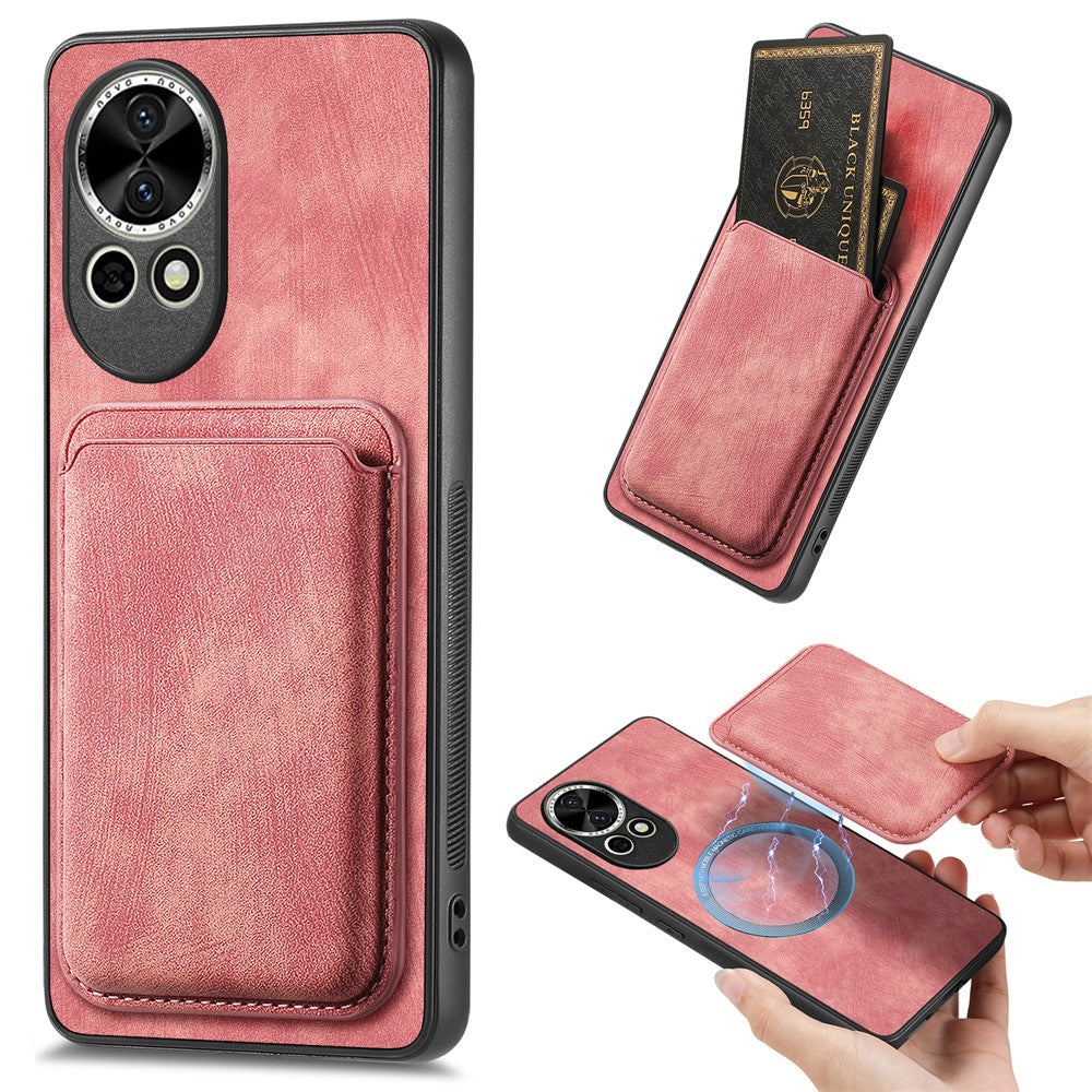 For Huawei nova 13 5G Magnetic Case Leather Back Cover with Detachable Card Holder
