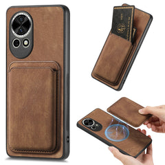 For Huawei nova 13 5G Case Compatible with MagSafe Leather Back Cover with Detachable Card Holder
