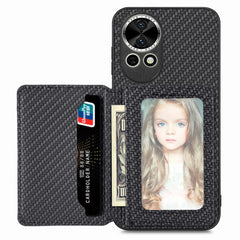 For Huawei nova 13 5G Case RFID Blocking Carbon Fiber Leather Phone Back Cover with Card Holder