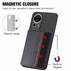 For Huawei nova 13 5G Case RFID Blocking Carbon Fiber Leather Phone Back Cover with Card Holder