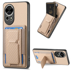For Huawei nova 13 5G Case with Card Holder Kickstand Fiber Pattern Leather Back Cover
