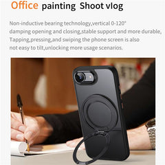 For iPhone 16e Case Rotating Kickstand PC + TPU Skin-Feel Phone Cove - TechGearPal