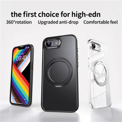 For iPhone 16e Case Rotating Kickstand PC + TPU Skin-Feel Phone Cove - TechGearPal