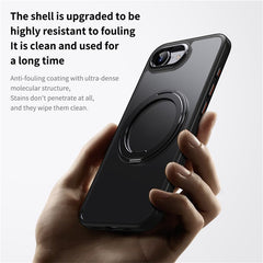 For iPhone 16e Case Rotating Kickstand PC + TPU Skin-Feel Phone Cove - TechGearPal
