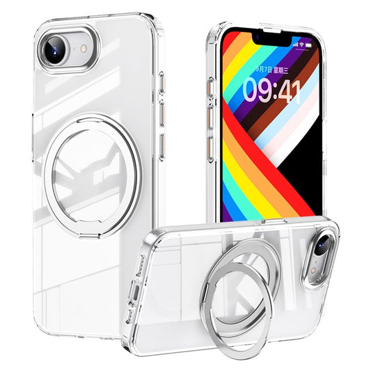 For iPhone 16e Case Rotating Kickstand PC + TPU Skin-Feel Phone Cove