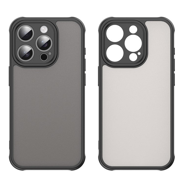 For iPhone 15 Pro Max Case Drop Proof Airbags Frosted Translucent PC + TPU Phone Back Cover - TechGearPal