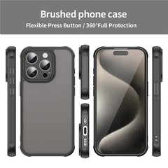 For iPhone 15 Pro Max Case Drop Proof Airbags Frosted Translucent PC + TPU Phone Back Cover - TechGearPal