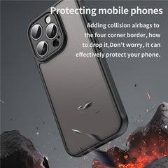 For iPhone 15 Pro Max Case Drop Proof Airbags Frosted Translucent PC + TPU Phone Back Cover - TechGearPal