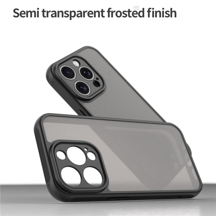 For iPhone 15 Pro Max Case Drop Proof Airbags Frosted Translucent PC + TPU Phone Back Cover - TechGearPal