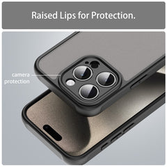 For iPhone 15 Pro Max Case Drop Proof Airbags Frosted Translucent PC + TPU Phone Back Cover - TechGearPal