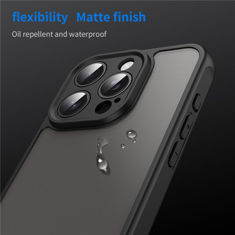 For iPhone 15 Pro Max Case Drop Proof Airbags Frosted Translucent PC + TPU Phone Back Cover - TechGearPal
