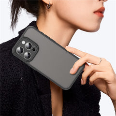 For iPhone 15 Pro Max Case Drop Proof Airbags Frosted Translucent PC + TPU Phone Back Cover - TechGearPal