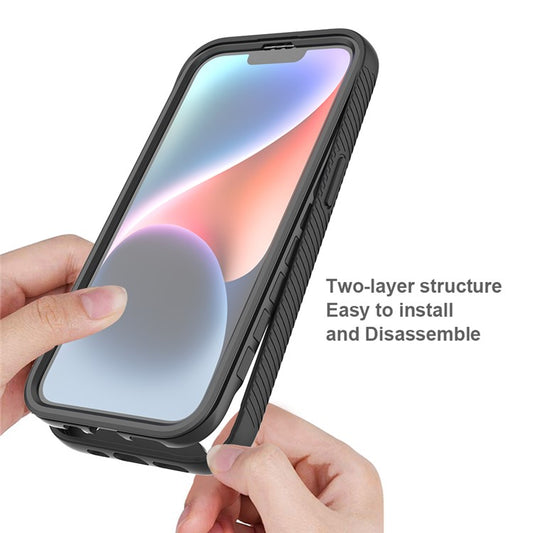 For iPhone 16e Case PC + TPU Phone Clear Back Cover with PET Screen Film - TechGearPal