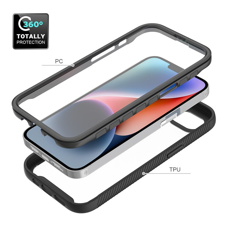 For iPhone 16e Case PC + TPU Phone Clear Back Cover with PET Screen Film - TechGearPal