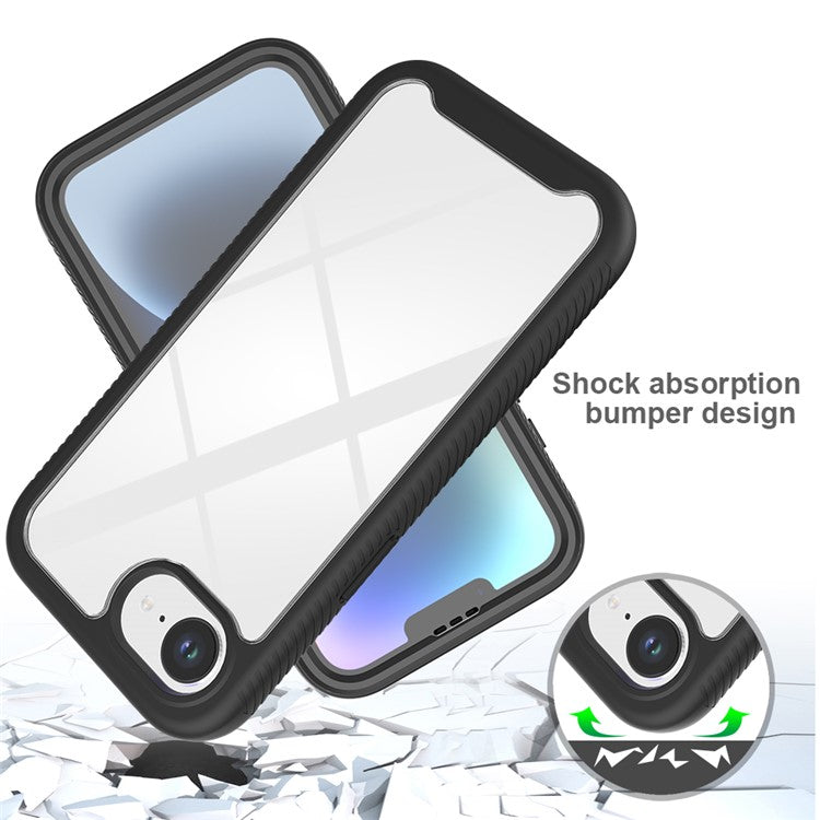 For iPhone 16e Case PC + TPU Phone Clear Back Cover with PET Screen Film - TechGearPal